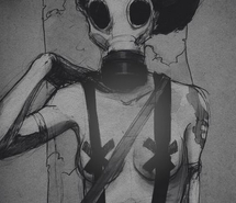 Gas Mask Black and White Photography