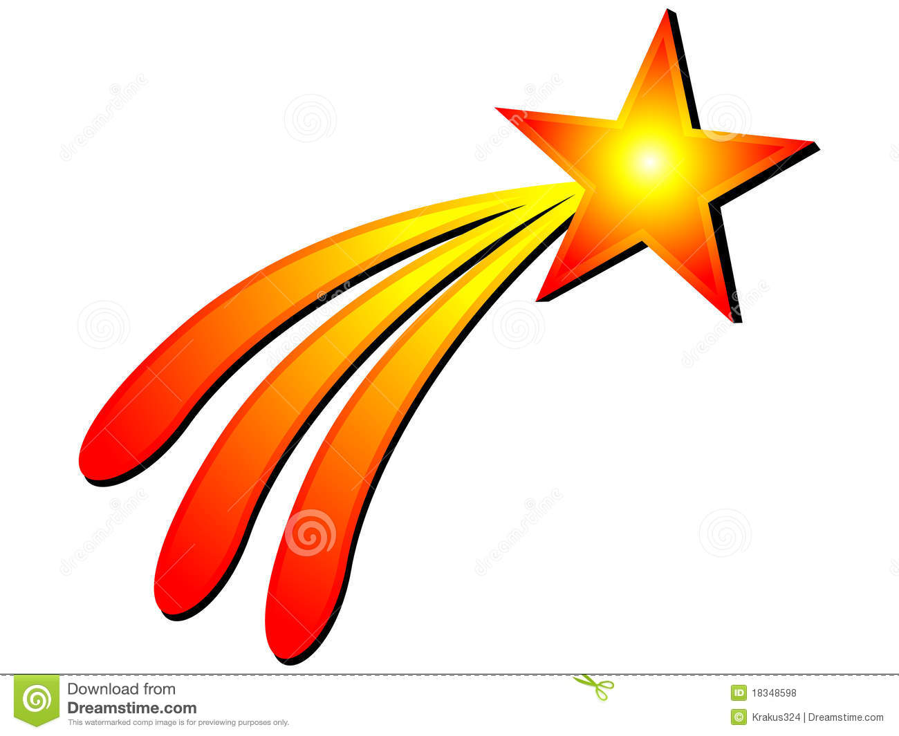 Gold Shooting Star Clip Art