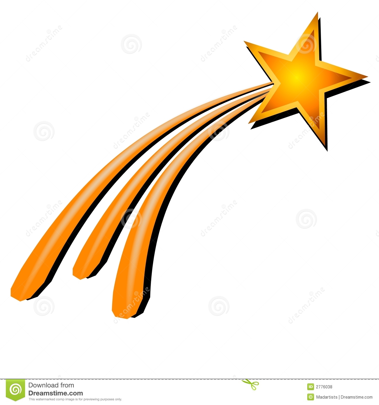 Gold Shooting Star Clip Art