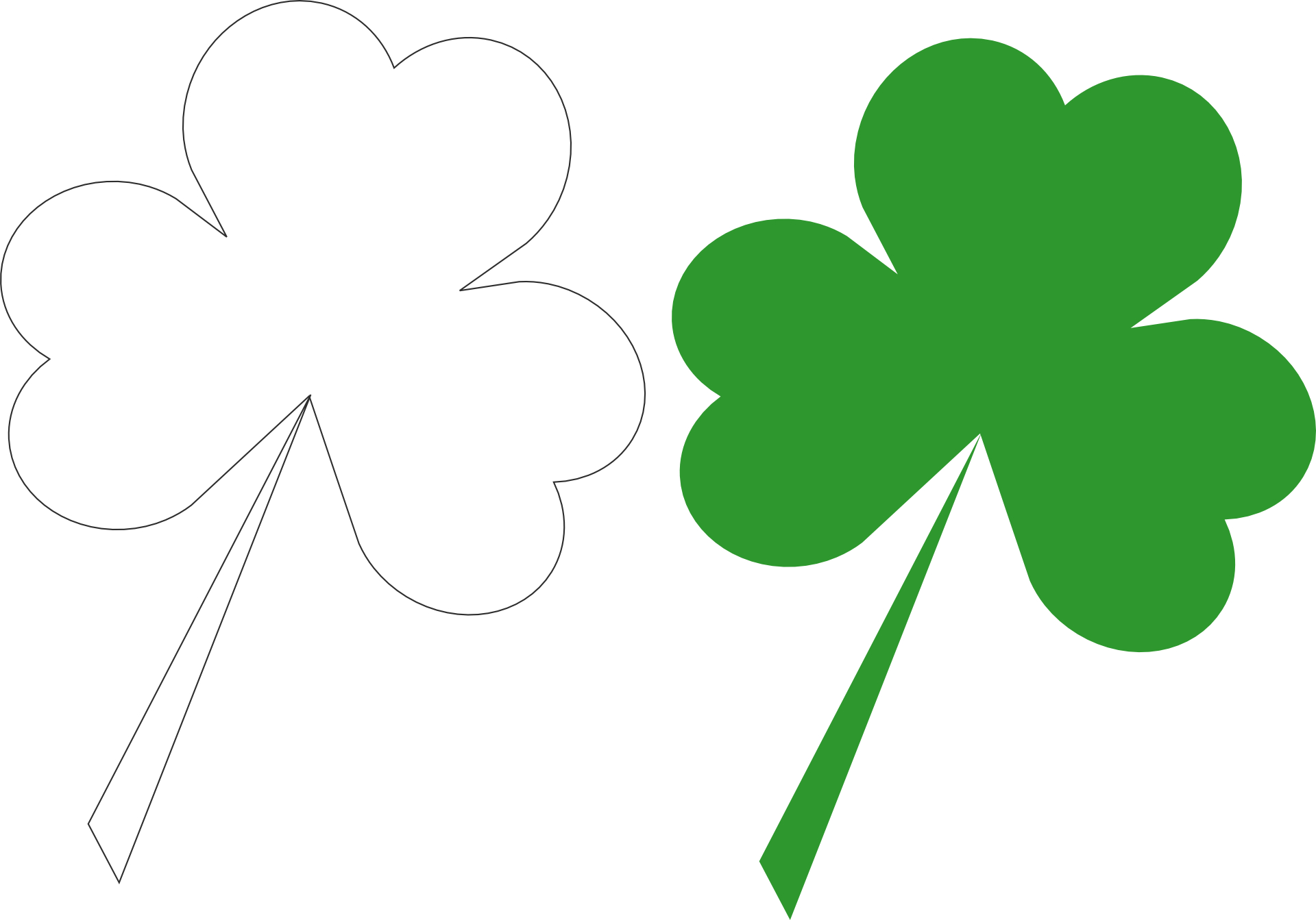 Green Shamrock Outline