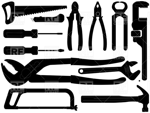 Hand Tools Clip Art Silhouette