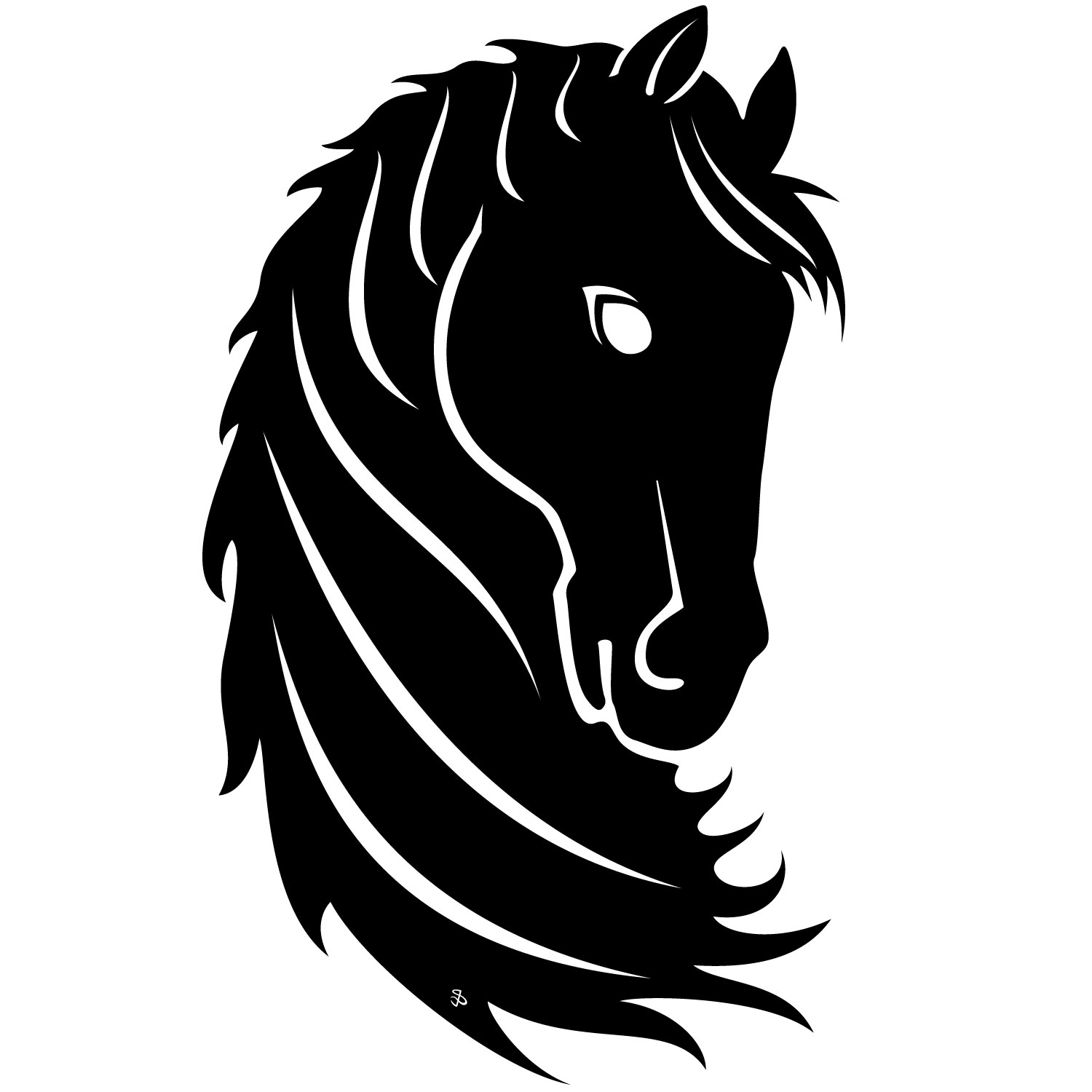 Horse Head Silhouette Vector