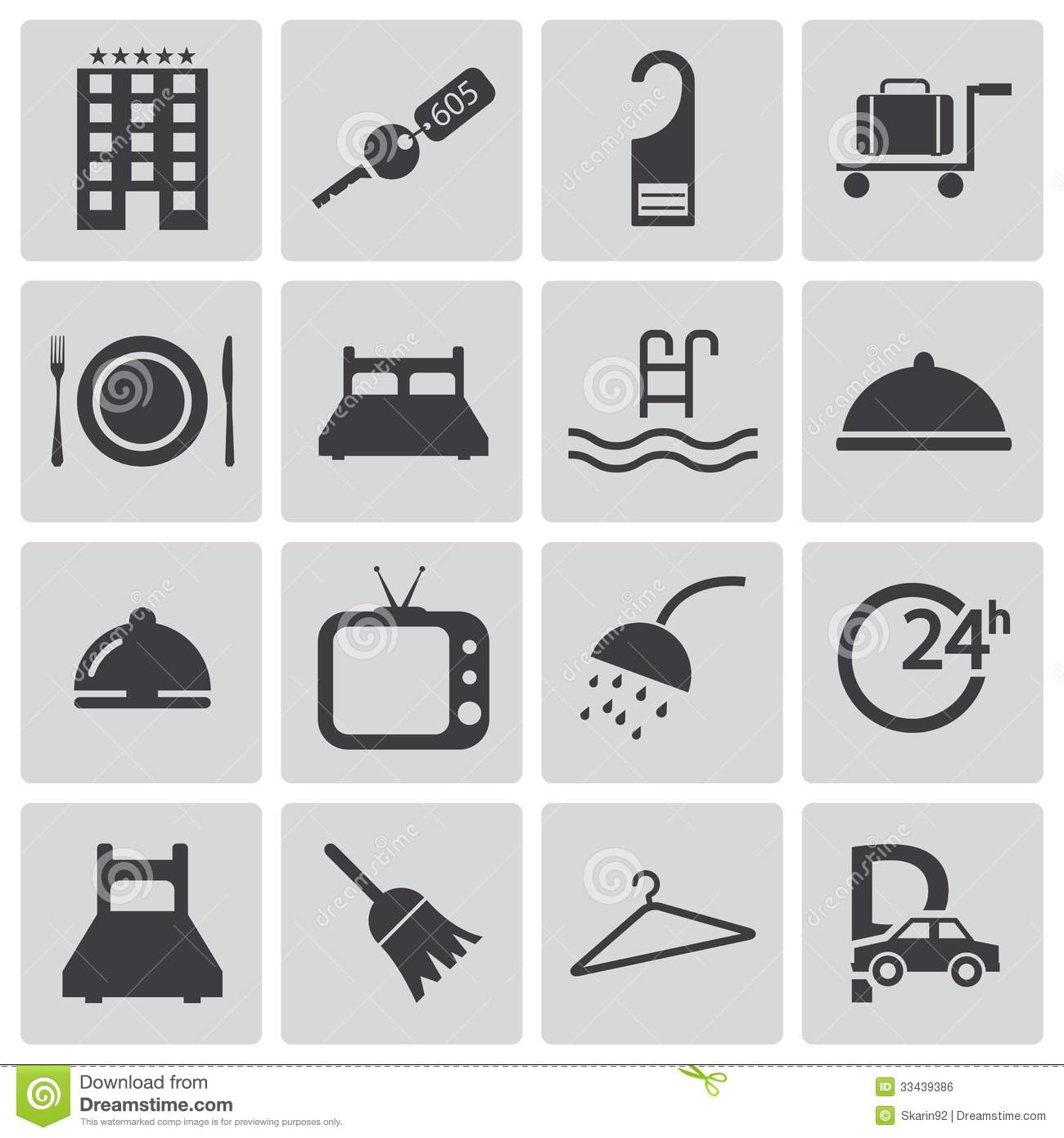 Hotel Icons Vector Free