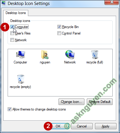 How to Show My Computer in Windows 7 Desktop Icons