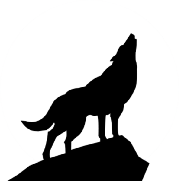 Howling Wolf Silhouette Clip Art