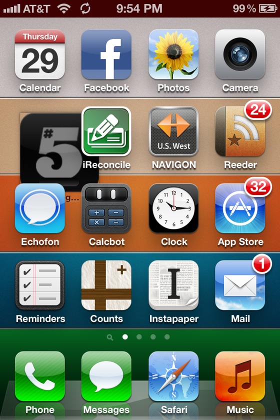 iPhone 5 Home Screen Icons