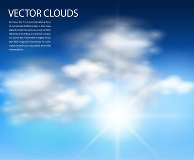 Light Blue Sky with Clouds Vector
