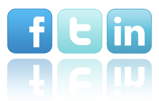 LinkedIn Facebook and Twitter Icons