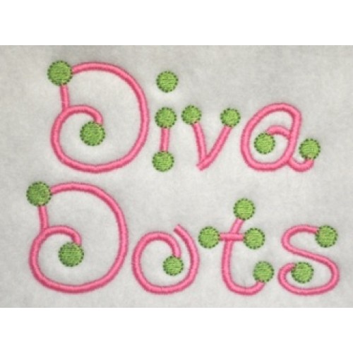 Machine Embroidery Fonts with Dots