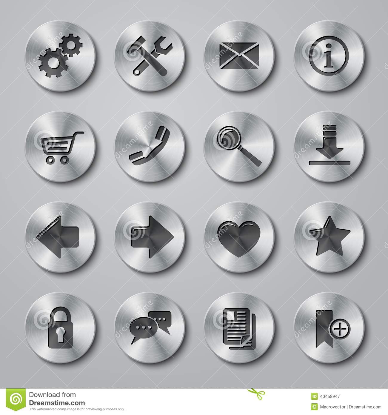 Metal Button Icon Set Website