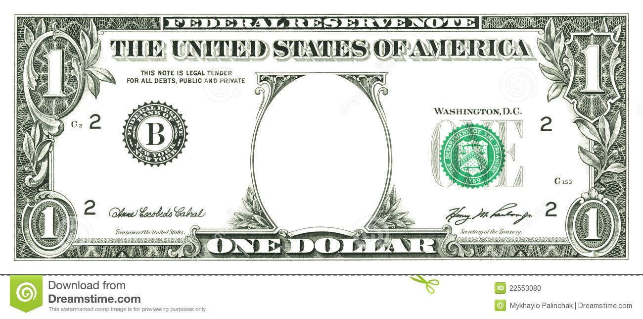One Dollar Bill Template
