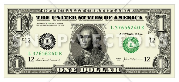 One Dollar Bill Vector