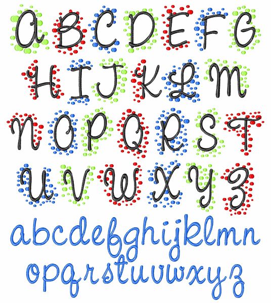 Polka Dot Monogram Embroidery Font