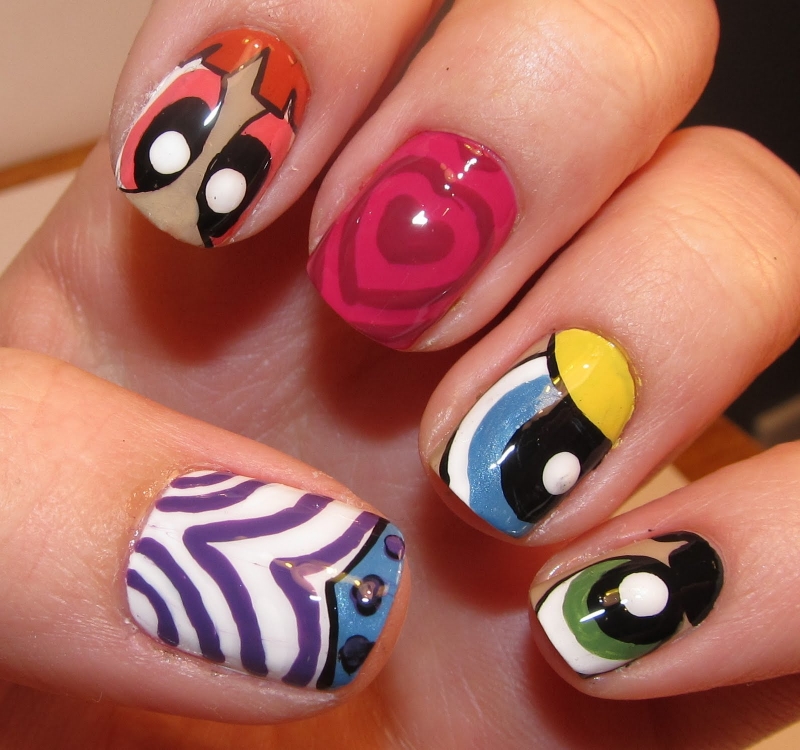 Powerpuff Girls Nail Art