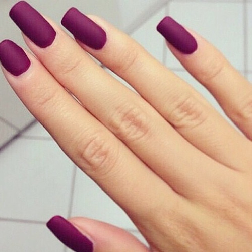 Purple Matte Nails Tumblr