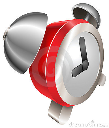 Red Old Fashion Alarm Clock Icon