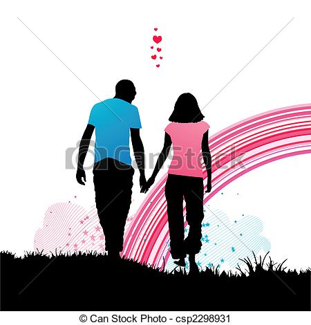 Romantic Walk Clip Art