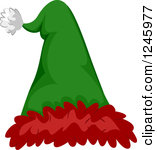 Santa and Elf Hats Clip Art