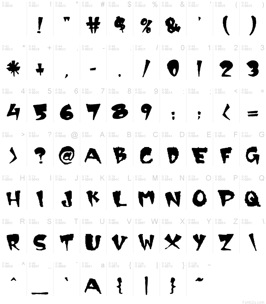 Scary Letter Fonts Alphabet
