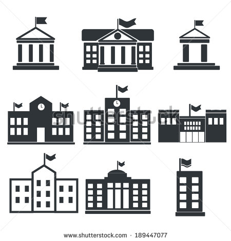 17 School Building Vector Icons Images