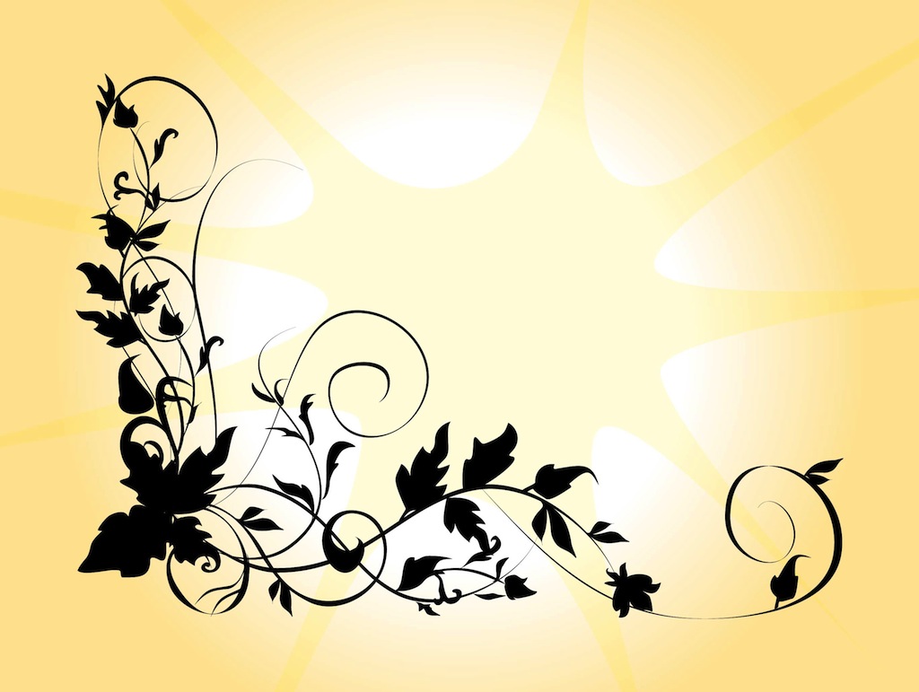 Silhouettes Free Vector Flowers
