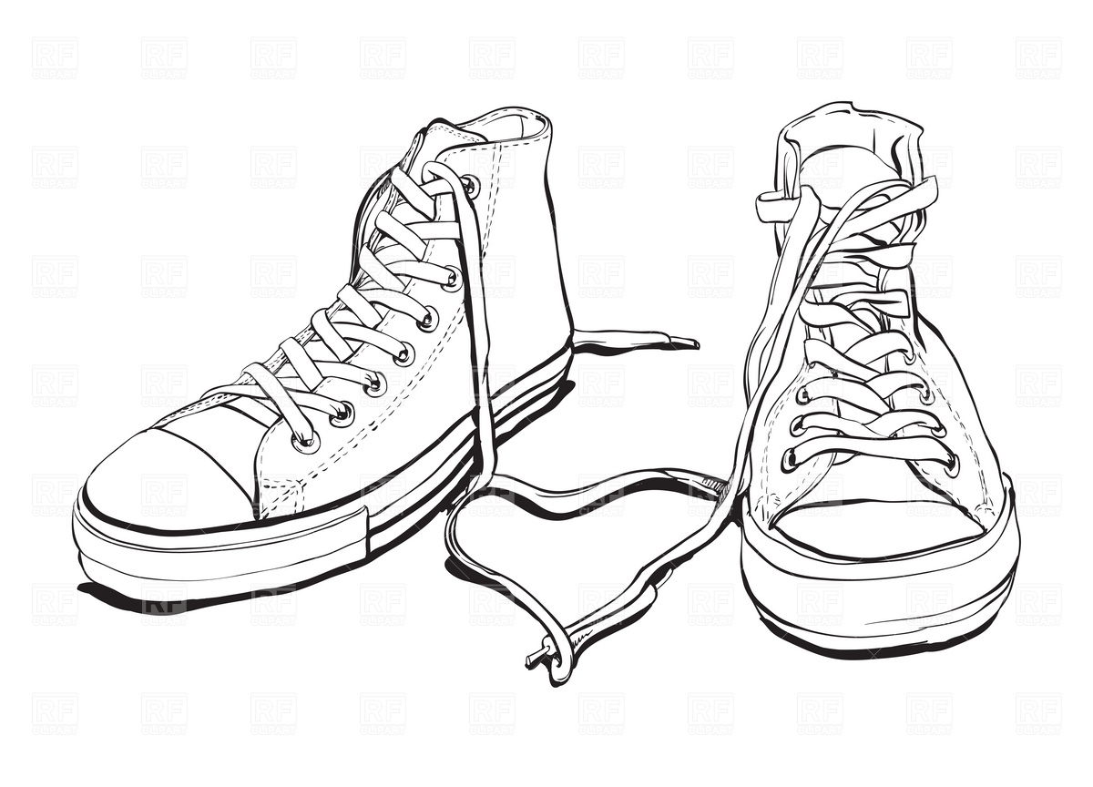 Sneaker Clip Art Black and White