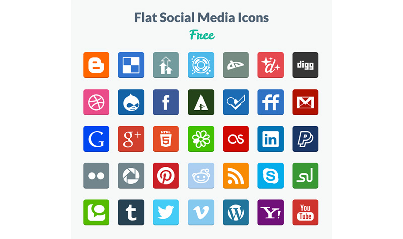 Social Media Icons Flat