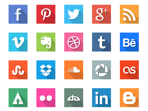 Social Media Icons Flat