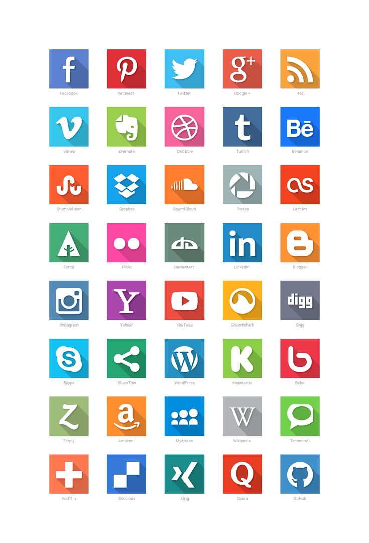 Social Media Icons Flat