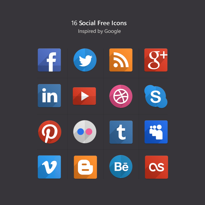 Social Media Icons Flat