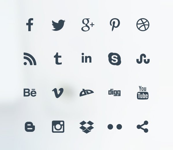 Social Media Icons PSD