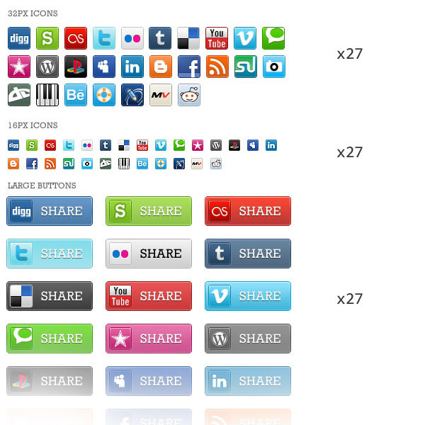 Social Media Share Icons Social Media Share Icons