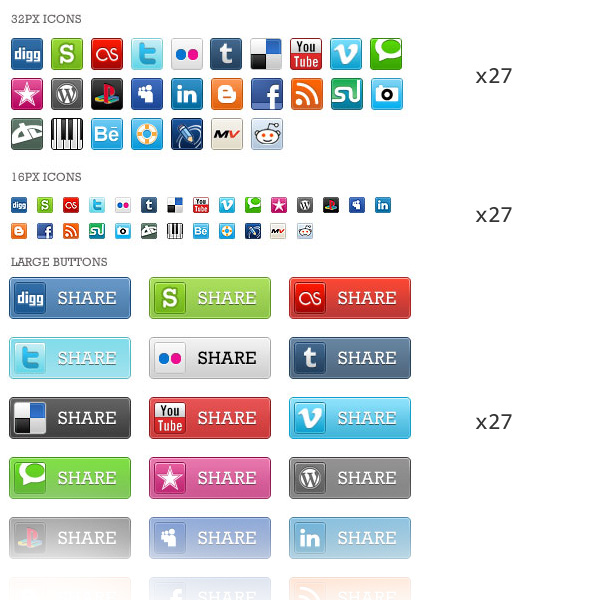 Social Media Share Icons Social Media Share Icons