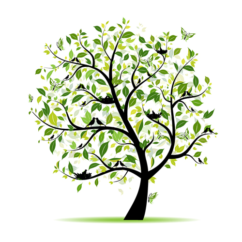 8 Spring Tree Vector Images