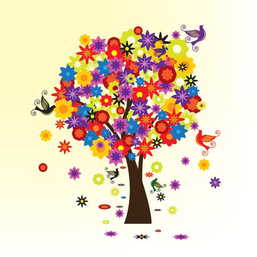 Spring Tree Vector Graphic