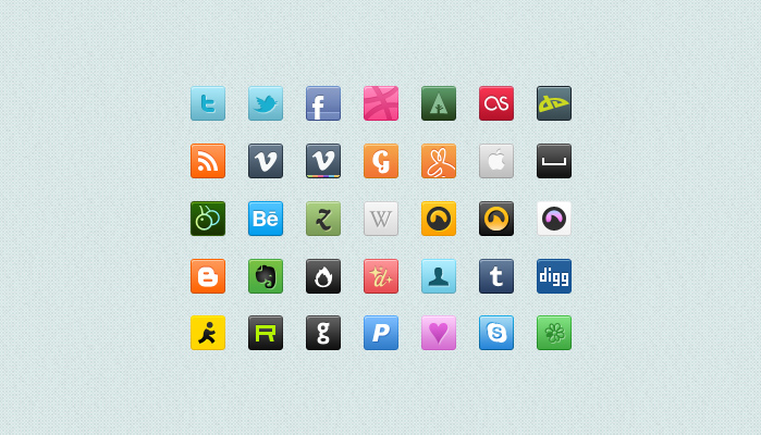 Square Social Media Icons Free Download