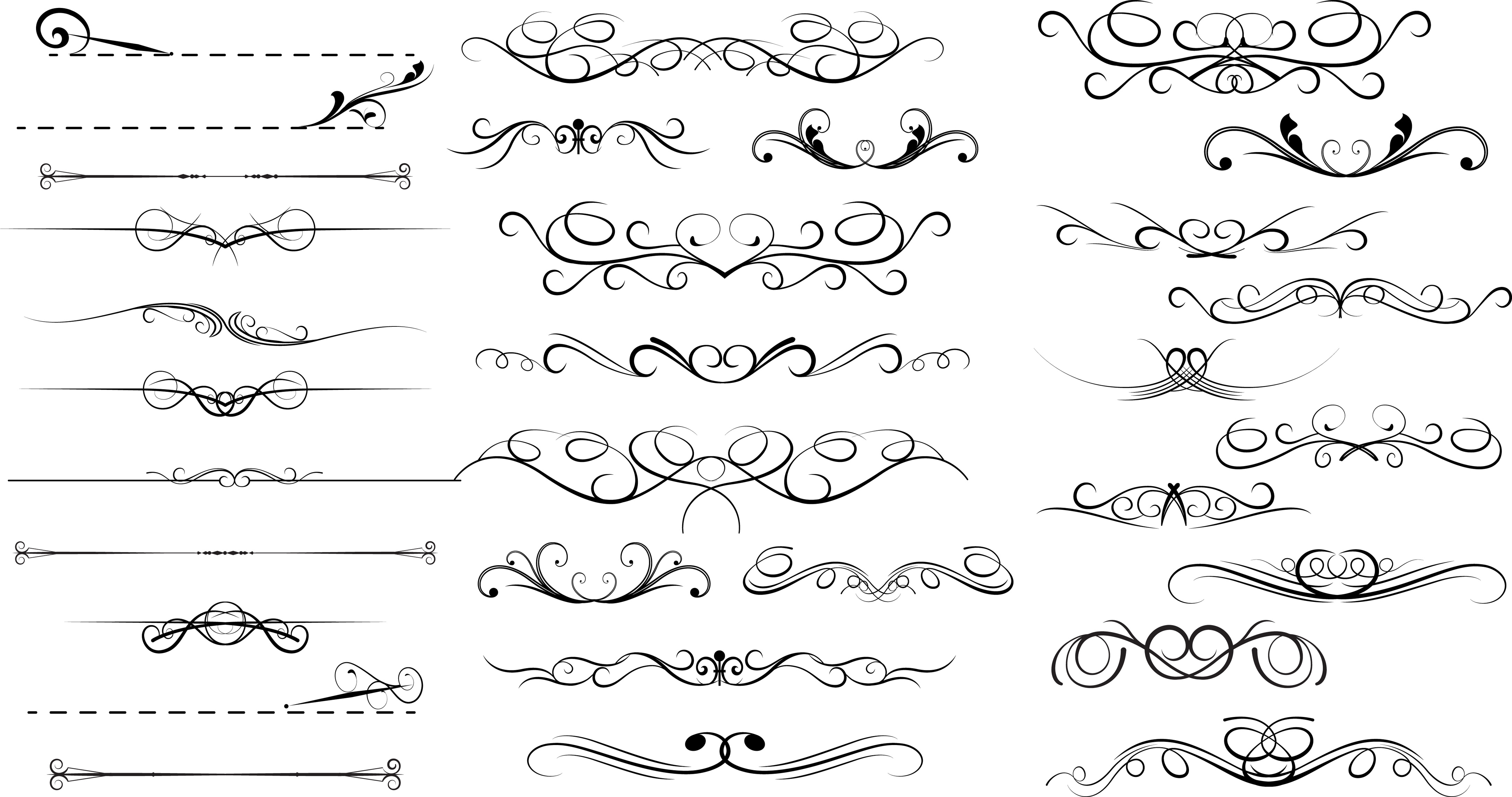 Swirl Designs Clip Art Dividers