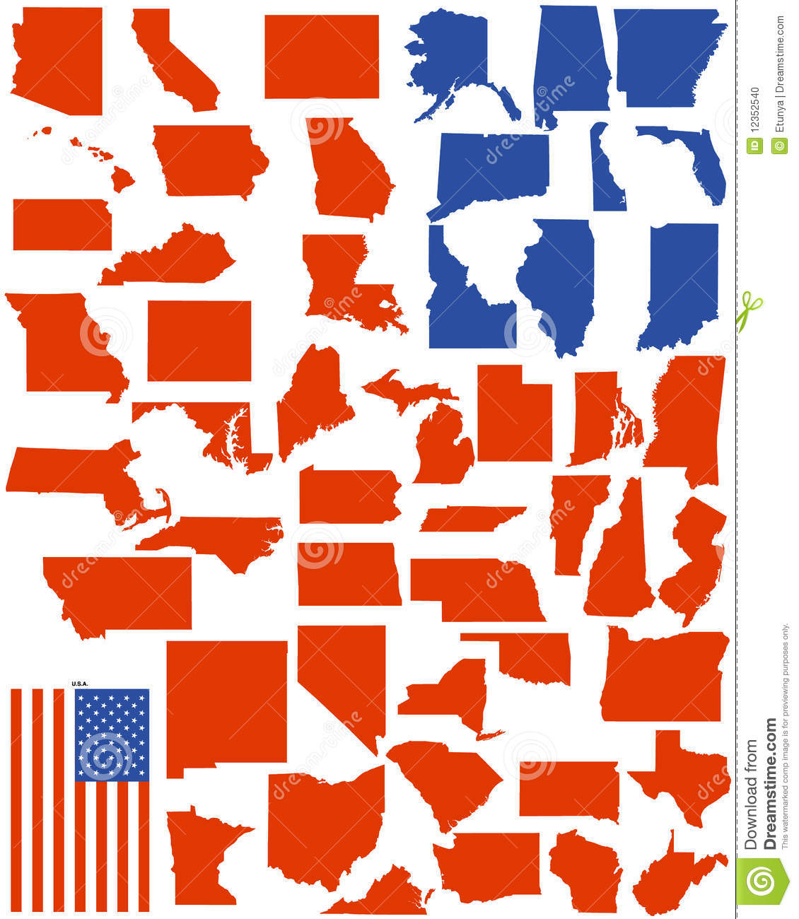 20 America States Vector Images