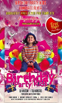 Free Psd Party Flyers Templates for Kids