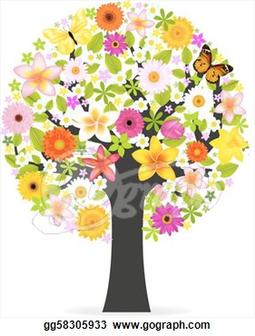 Trees and Flowers Clip Art