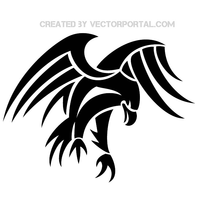 Tribal Eagle Vector Clip Art