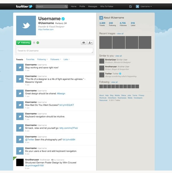 Twitter Page Template Twitter Page Template