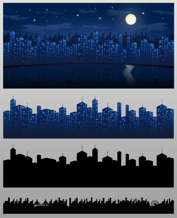 Vector City Skyline Nights