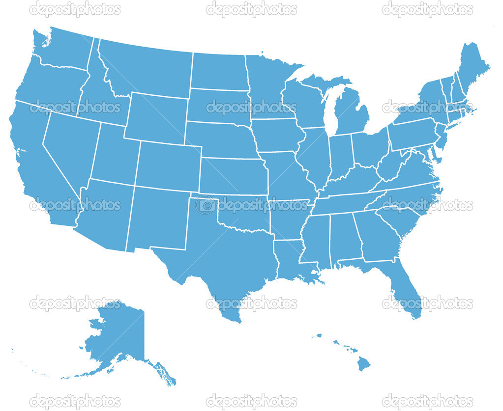 Vector Us Map with States