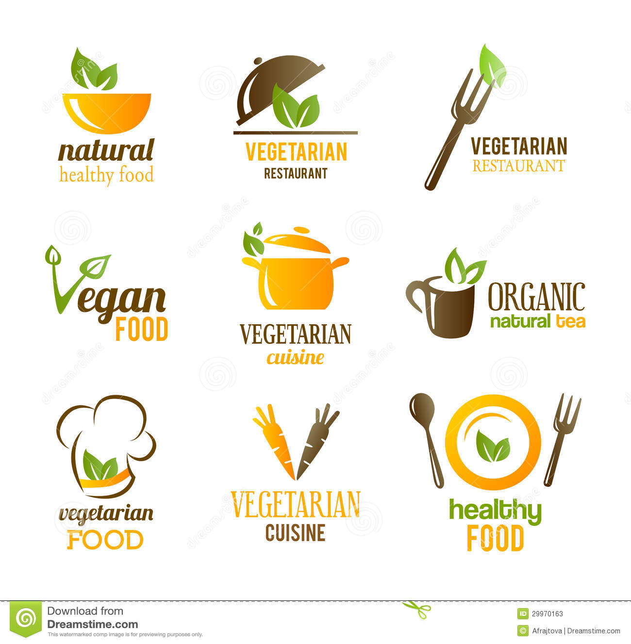 8 Vegetarian Food Icon Images