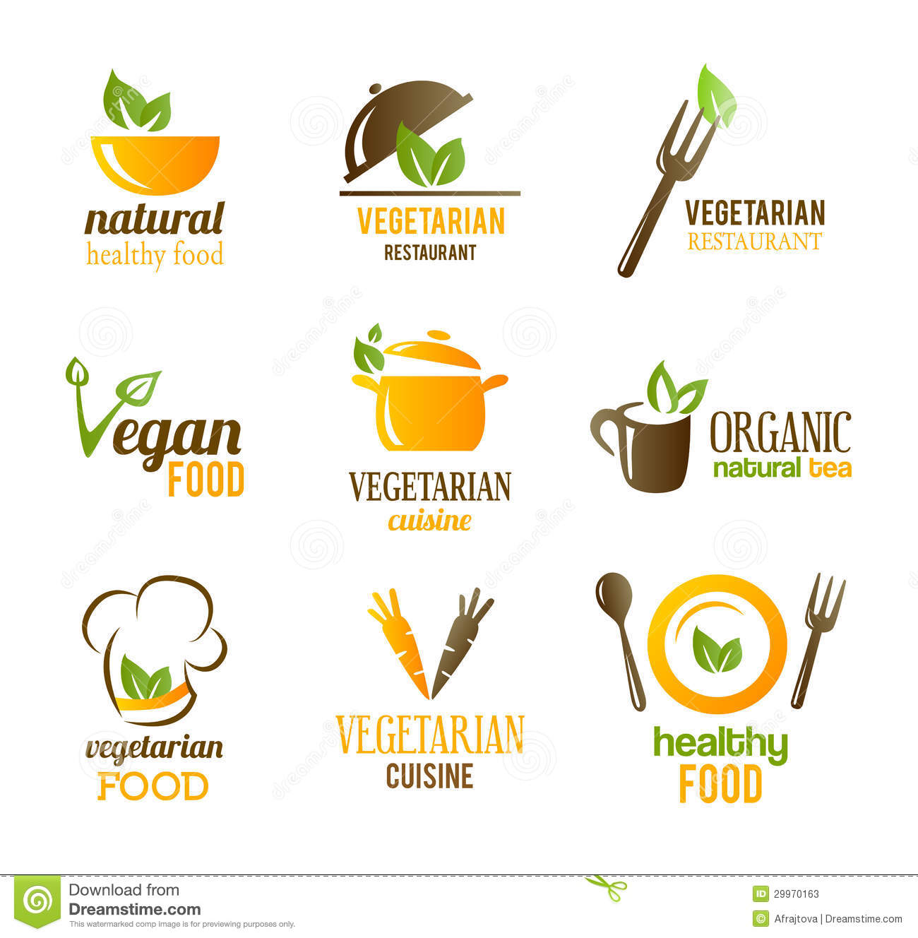 Vegetarian Healthy Food Icons