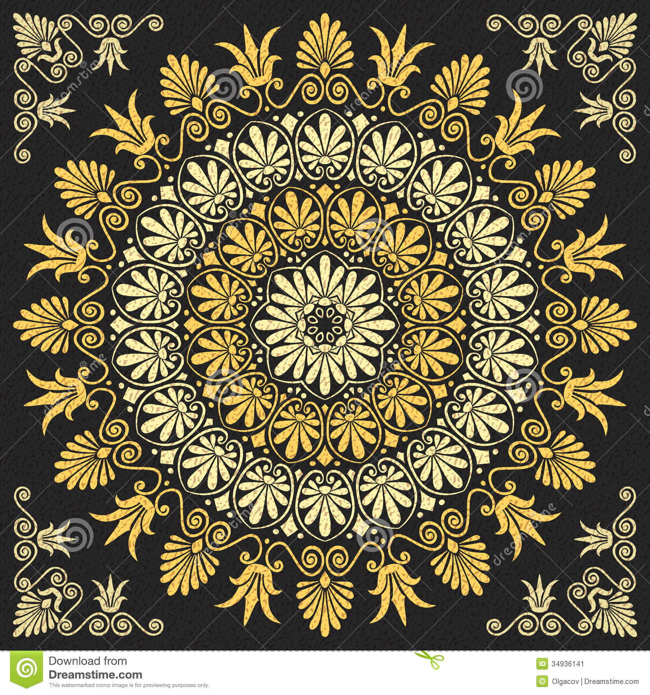 9 Gold Floral Ornament Vector Images