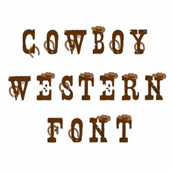 Western Cowboy Font for Embroidery Machine