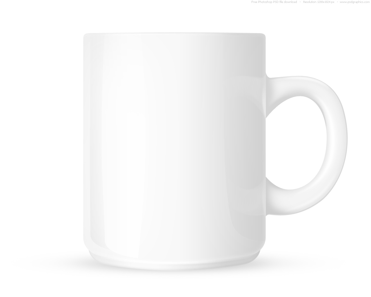 White Coffee Mug Cup Template