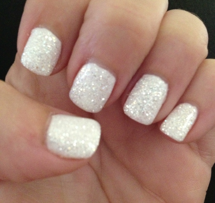 White Diamond Gel Nails